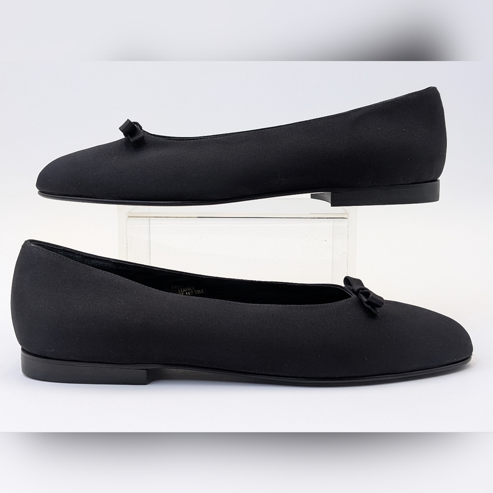 Ann Taylor NiNa Satin Ballet Flats with Bows/Leather Soles Women Size 8 M - Picture 3 of 17